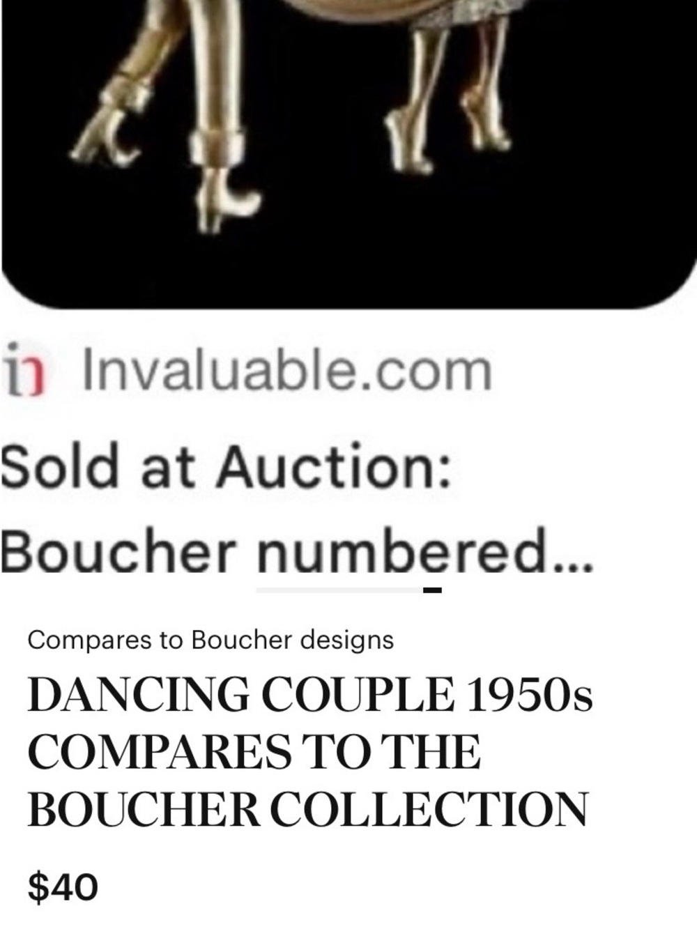 DANCING COUPLE 1950s COMPARES TO THE BOUCHER COLLECTION - Picture 10 of 10